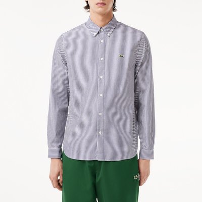 Striped Cotton Shirt with Long Sleeves LACOSTE