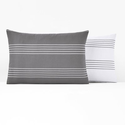 Horizon Striped 100% Cotton Pillowcase LA REDOUTE INTERIEURS