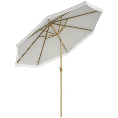 Parasol de terrasse Polyester Blanc OUTSUNNY