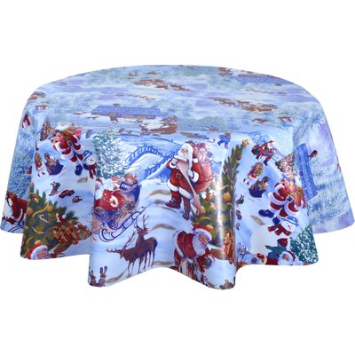 Nappe en toile cirée ronde NEIGE TOILINUX
