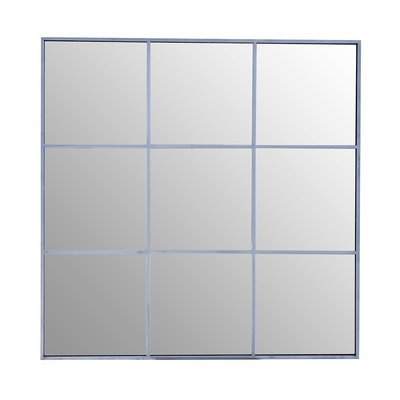 95cm Silver Finish Square Window Mirror SO'HOME