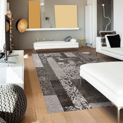 Tapis Chambre tissé en acrylique motif rétro-vintage MARADO UN AMOUR DE TAPIS