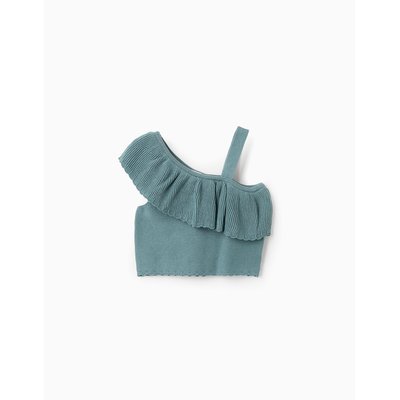 Top en Maille Asymétrique avec Volants ZIPPY
