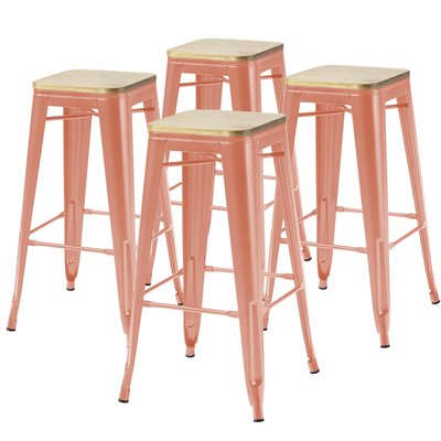 Lot de 4 tabourets de bar, INDUS OVIALA