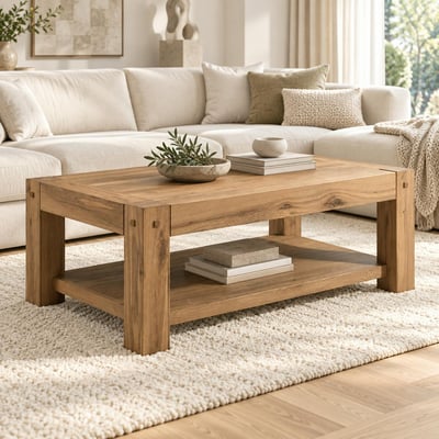 Table basse campagne bois chêne naturel 120 cm FJORD PIER IMPORT