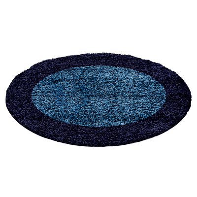 Tapis de salon shaggy rond bicolore OTTA NAZAR RUGS