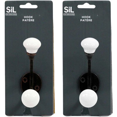 Patère en fer 2 têtes Vintage (Lot de 2) JARDINDECO