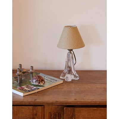 Petite lampe en cristal et vichy Suzanne N°645 - Bon état DEBONGOUT