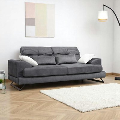 Canapé 3 places anthracite avec dossier inclinable MILO PIER IMPORT