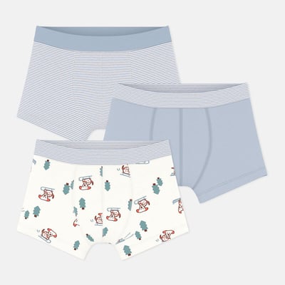 Set di 3 boxer con cintura rivestita PETIT BATEAU