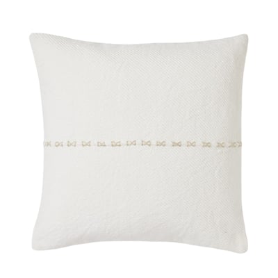 housse de coussin en Sergé de coton brodé d'un point en fil épais WALISS MADURA