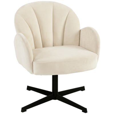 Accent Chair Velours (100 % polyester) Beige HOMCOM