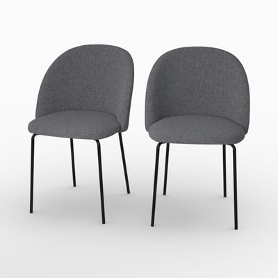 Lot de 2 chaises en tissu chiné - KARL MAISON PAVANE