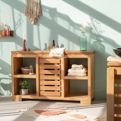 Meuble sous vasque en teck massif rectangle 120 cm WANDA COLLECTION
