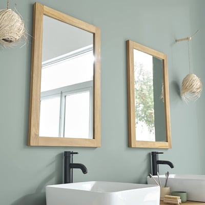 Miroir en teck massif rectangulaire 80x50 cm BERAH GETAH