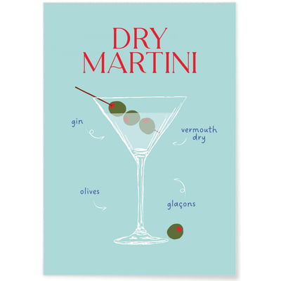 Affiche Cocktail Dry Martini 2 L'AFFICHERIE