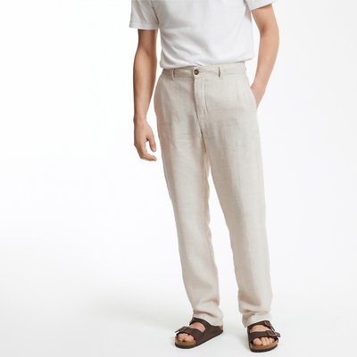 Pantalon droit en lin, Signature ISAAC LA REDOUTE COLLECTIONS