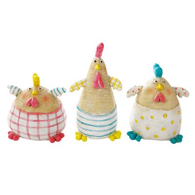 Set de 3 statuettes de Pâques décoratives en plâtre H13 SIA DECO
