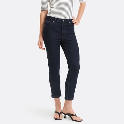 Slim Fit Cropped Jeans with High Waist LA REDOUTE COLLECTIONS