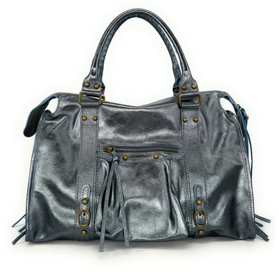 Sac à main femme en cuir italien métallisé SANDSTORM Argent OH MY BAG