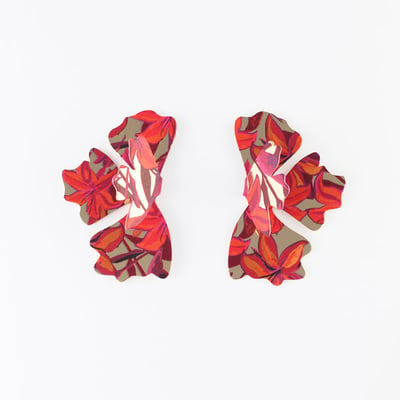 Boucles d'oreilles demi feuilles Balagane imprimé feuillage BALABOOSTE