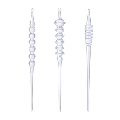 Set de 3 suspensions de noël irisées en verre H20 SIA DECO