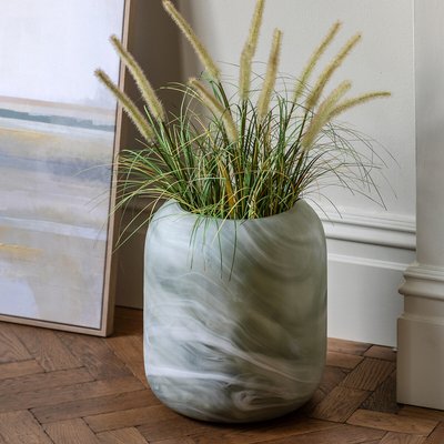 Caldeira Wide Handblown Glass Vase SO'HOME