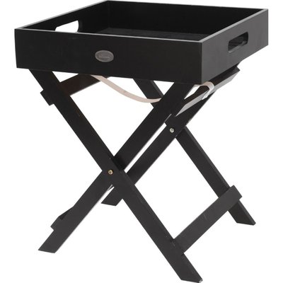 Plateau en bois noir avec support 30x30x36cm WADIGA