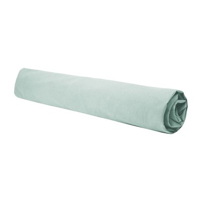 Drap housse en percale de coton lavé bonnet 35cm, DOUCEUR LAVÉE BLANC CERISE