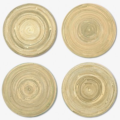 Set of 4 Colour Me Happy Mixed Colour Bamboo Coasters SUR LA TABLE 