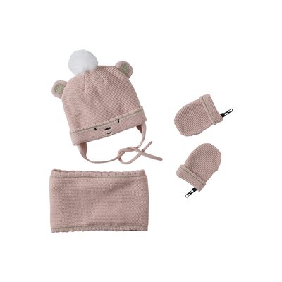 Coffret Noël  bonnet + snood + moufles VERTBAUDET