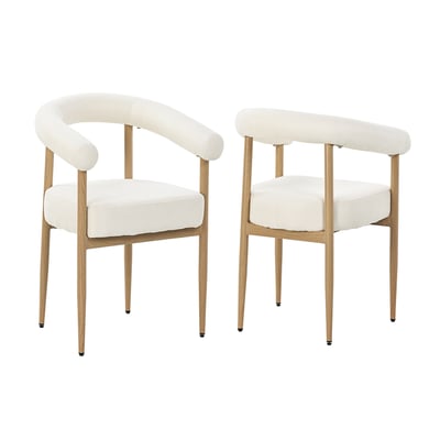 Lot de 2 fauteuils de salle à manger modernes en tissu chenille, HUGG MEUBLES COSY