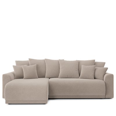 Canapé d'angle réversible convertible 4 places en velours côtelé avec coffre - CHLOE DRAWER