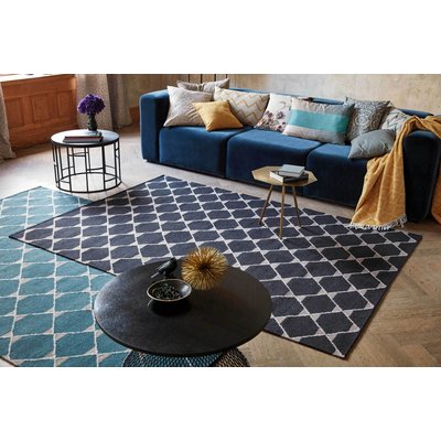 Tapis tissé main pure laine motif losanges ,  AARON KELIM ESPRIT