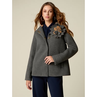 Blouson avec broche fleur OLTRE