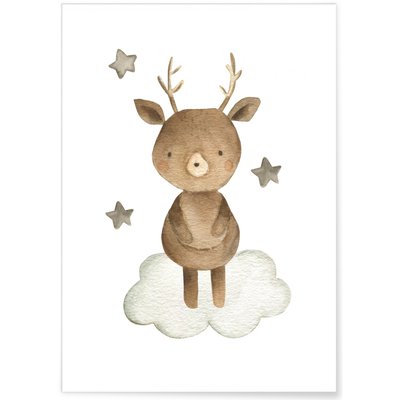 Affiche Enfant Cerf L'AFFICHERIE