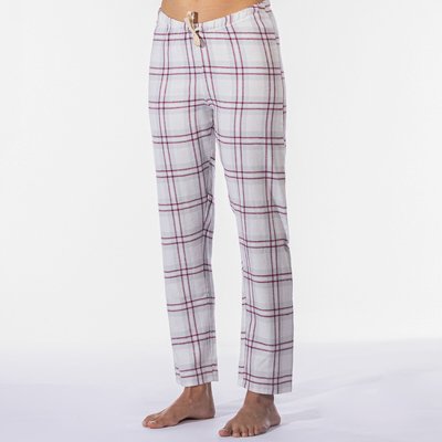 Checked Straight Pyjama Bottoms in Cotton MELISSA BROWN