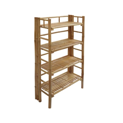 Etagère bibliothèque exotique bambou 4 niveaux FIDJI SWEEEK