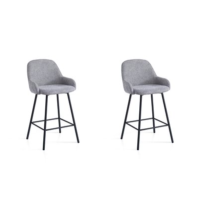 Lot de 2 tabourets hauts tissu et métal, Astor HISPANOHOGAR