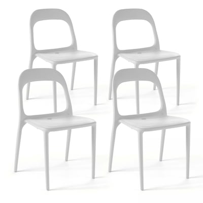 Lot de 4 chaises de jardin empilables en plastique, MILAN OVIALA