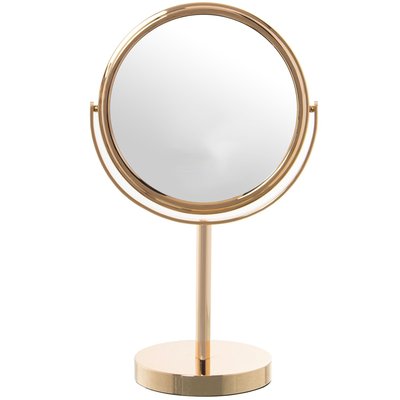 Miroir grossissant (x7) double face en métal doré 18x12x33cm WADIGA