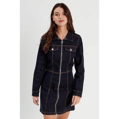 Robe droite zippée en jean CACHE CACHE