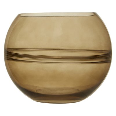 16cm Optik Smoked Glass Round Vase SO'HOME