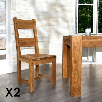 Chaise en chêne massif FJORD (lot de 2) PIER IMPORT