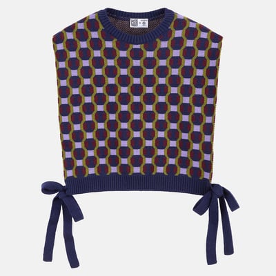 Pull plastron graphique, sans manches, en laine mérinos LA REDOUTE X MAZORCAS