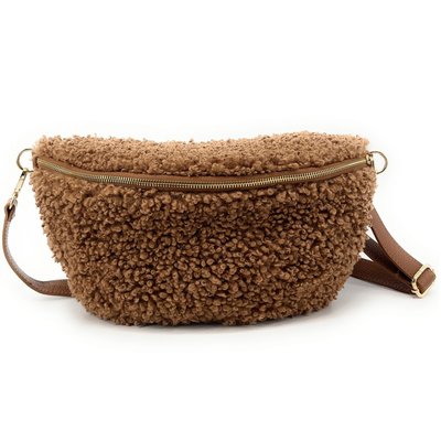 Grande banane en poils synthétiques et cuir LOU PILOU L OH MY BAG