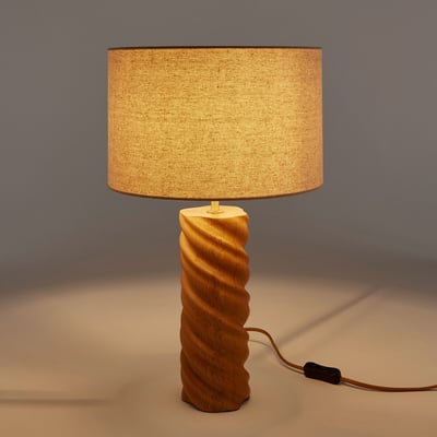 Lampe à poser chêne et lin, Dehen LA REDOUTE INTERIEURS