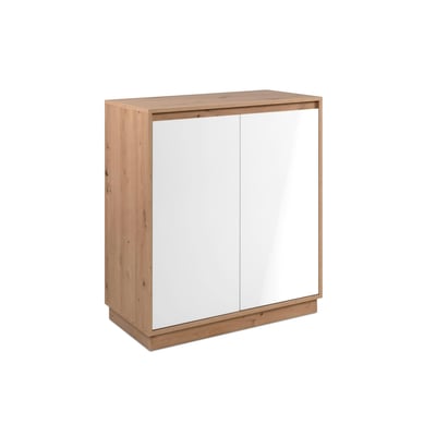 Buffet 2 portes décor bois et blanc ALVA PIER IMPORT