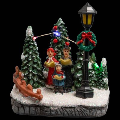 Village de Noël sapins 3 ou 4 LED multicolores à piles FEERIC LIGHTS & CHRISTMAS