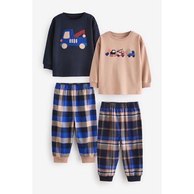 Pyjamas aux carreaux avec bas tissé, lot de 2 NEXT